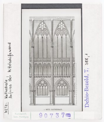 preview Metz, Kathedrale, Aufriss der Mittelschiffswand Diasammlung